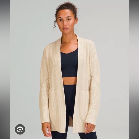 lululemon athletica Sweaters - Lululemon Cashlu Sweater Wrap - White Opal